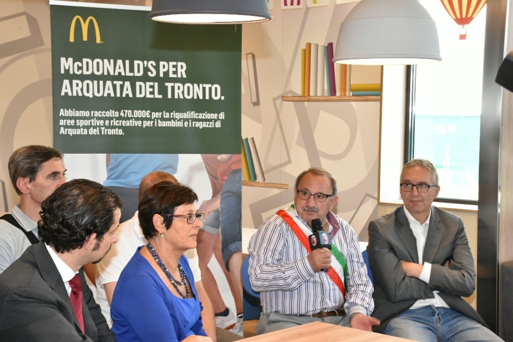 Da McDonald’s Italia 470mila euro per la ricostruzione di Arquata del Tronto