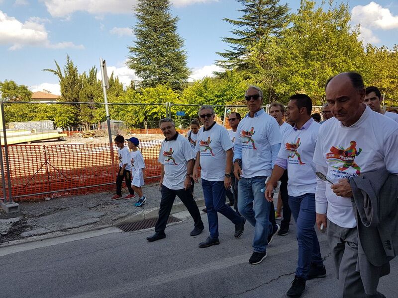 Malagò a Pieve Torina: “Con il cuore dello sport per la rinascita dopo le distruzioni del terremoto”