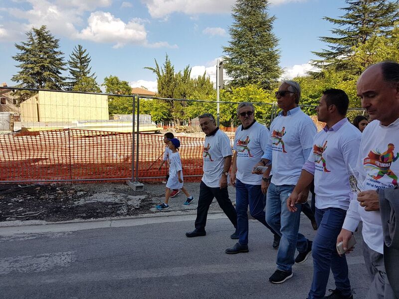 Malagò a Pieve Torina: “Con il cuore dello sport per la rinascita dopo le distruzioni del terremoto”