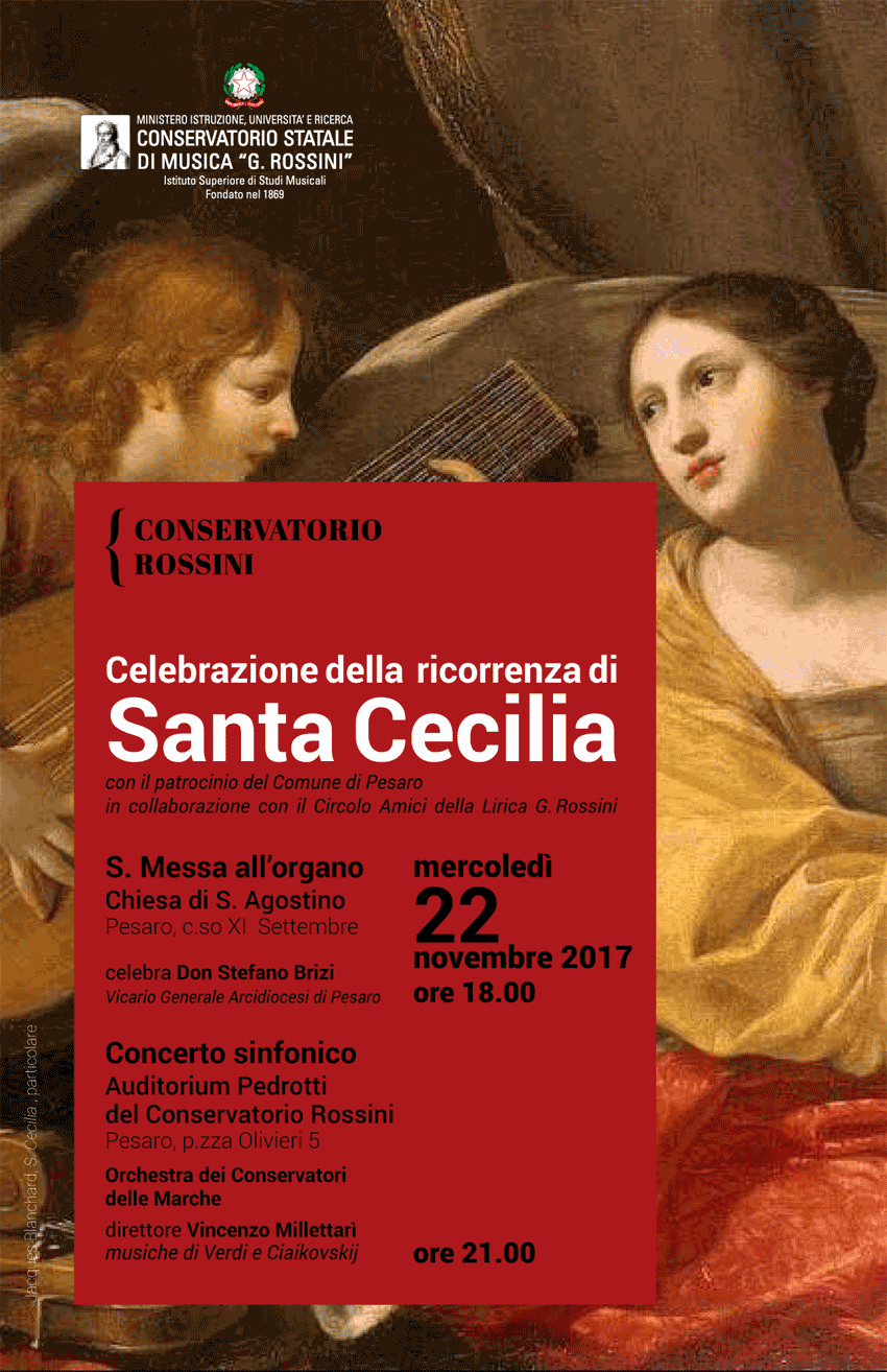 I tre profili della celebrazione di Santa Cecilia al Conservatorio Rossini di Pesaro