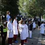 Solidarietà e affetto di vigili del fuoco e forze dell’ordine al personale dell’ospedale regionale Inrca di Ancona