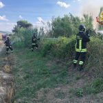 Sterpaglie in fiamme alla periferia di Fermo / Video