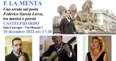 A Castelfidardo una serata dedicata al poeta Federico García Lorca, tra musica e poesia